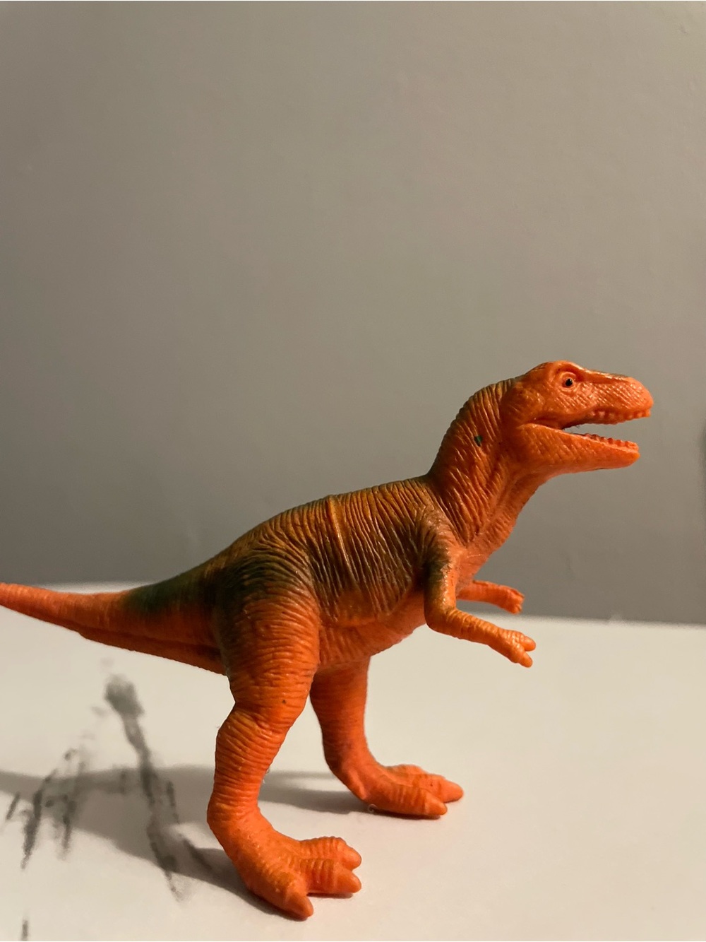 Classic Textured Orange and Green T-Rex Dinosaur Action Figurine collection